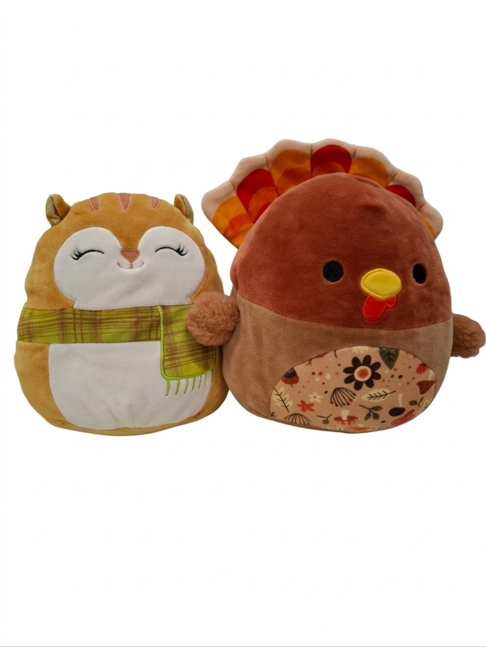 Squishmallows Set Of 2 Turkey And Squirrel